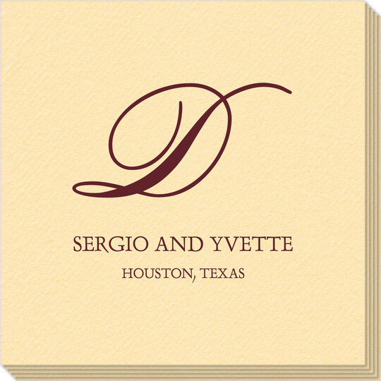 Pick Your Initial Monogram with Text Linen Like Napkins